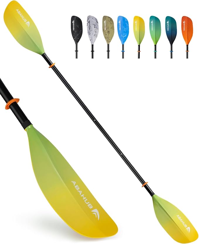 Abahub Adjustable Kayak Paddle 210-230 cm/ 230-250 cm Floating Kayaking Oars Boating Oars Canoeing Oars Black