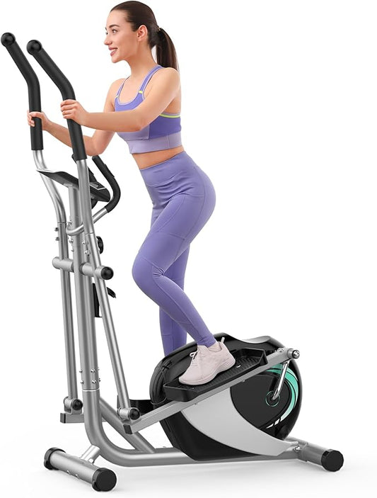 Elliptical Exercise Machine, Dripex Magnetic Elliptical Machine for Home, Hyper-Quiet Elliptical Training Machines w/ 6KG Flywheel, 8 Resistance Levels, Pulse Monitor, LCD Monitor, Device Holder