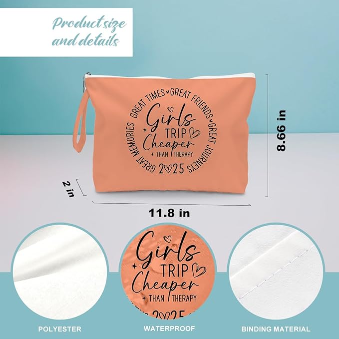 Fokongna Girls Trip Gifts Wet Bag Wet Dry Bag Beach Bags Favors for Swimsuit Toiletry Bags Travel Essentials For Women, For Beach Travel Gym Swimsuit Dirty Clothes Diaper. Orange