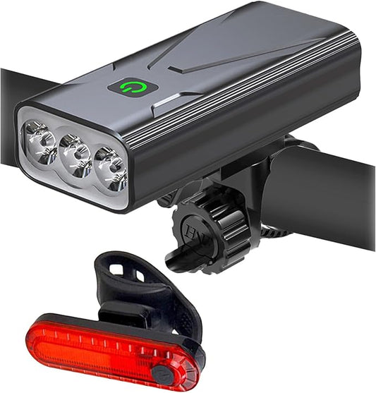 Bike Lights for Night Riding USB Bike Light Set, Bicycle Front Headlight and Back Taillight, 3/5 Light Modes,for Road Cycling