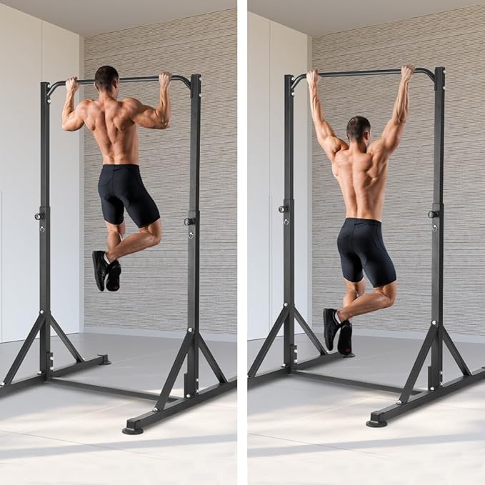ONETWOFIT Pull Up Station, Power Tower Adjustable Pullup Bar Multifunction Strength Training Workout Gym Equipment Free Standing Chin up Bar for Home Outdoor, Support 440LBS