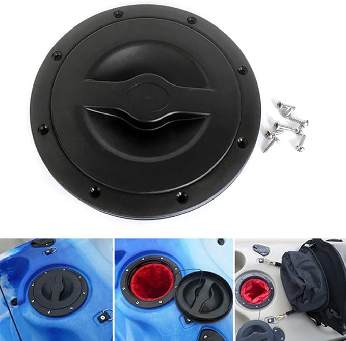 6" Hatch kit Deck Hatch with Storage Bag and Fasteners for Kayak Fishing(1Black)