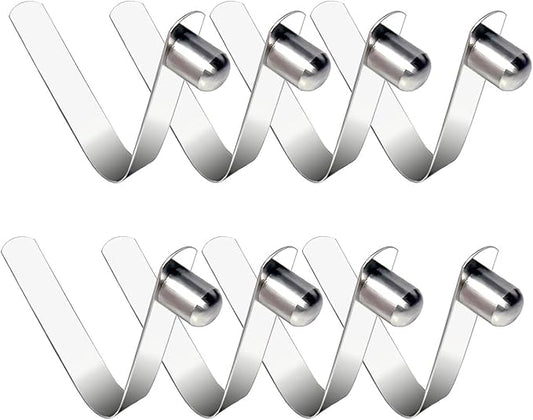 HZMM 8 Pcs Kayak Paddle Spring Snap Clips, Tent Pole Clips, Stainless Steel Push Button Clips, Tent Pole Push Button Spring Clips, Tube Locking Pin Clips for Kayak Paddle Camping Tent Pole