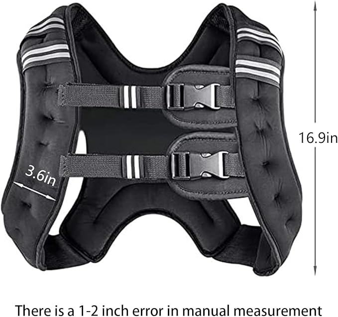 Prodigen Weighted Vest for Women and Men 8 12 16 20 25 30 Lbs with Reflective Stripe and Double Adjustable Buckle Straps Weight Vests for Strength Training, Jogging, Cardio, Weight Loss