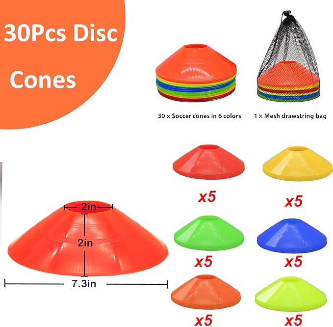 Soccer Cones Set, 84/42Pcs 7"/9" Cones Sports + Disc Cones, Cones for Sports with Carry Bag, Training Cones, Soccer Cones for Training, Plastic Soccer Cones for Drills