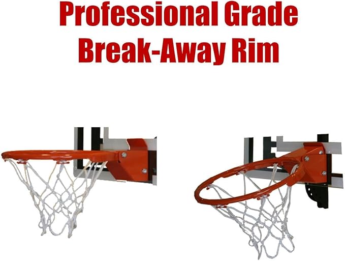 RAMGOAL Wall Mounted Indoor Adjustable Mini Basketball Hoop with Ball | 24" Shatter Resistant Backboard with Professional Grade Breakaway Rim and Steel Reinforced Wall Mount Built for Slam Dunks