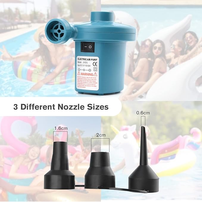 Bestrip Electric Air Pump, Air Pump for Inflatables Air Mattress Couch Pool Floats，Inflatables Boat Raft Toys, AC/DC Pump