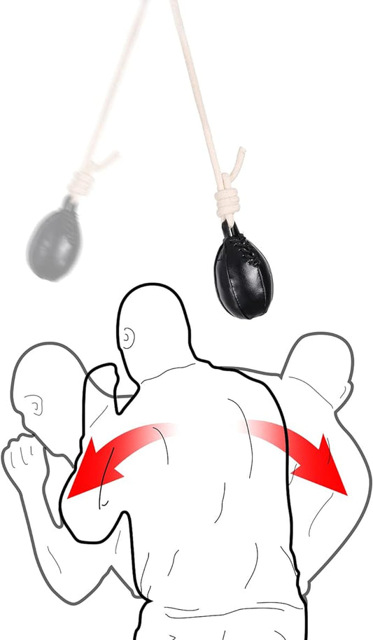 INNOLIFE Boxing Slip Bag, Dodge Hide Speed Ball for Reflex Training, MMA Pendulum Training - Maize Leather Ball Included