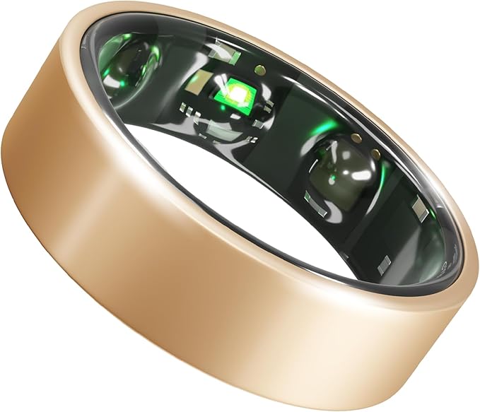 Gabit Smart Ring | 7+ Day Battery, Period Tracking | Sleep, Fitness, Nutrition, Stress | AI Food Logging, 30+ Workout Modes | Buy Sizing Kit First | Smart Ring for Women & Men | Titanium, Rose Gold 7