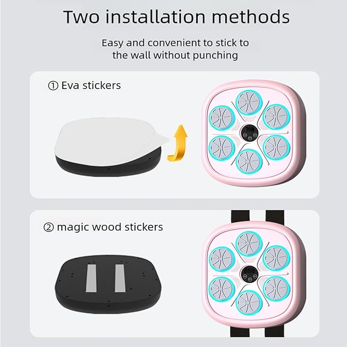 2025 Music Boxing Machine Pink Music Boxing Machine with Gloves, Wall Mounted Smart Music Boxing Machine Pink, Music Boxing Pink Workout Boxing Punching Machine for Home, Indoor and Gym