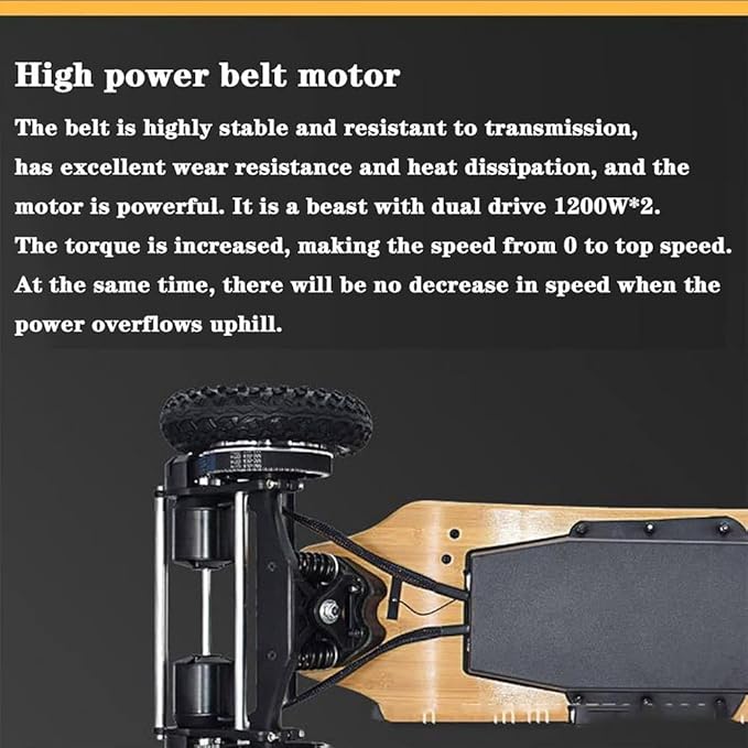 Off Road Electric Skateboard All Terrain Skateboard,Ultra-Long 25 Miles Range Mountain Board,Maximum Speed 40 km/h,1650Wx2 Motor,30°Climbing,Glass Up to120KG,10000mAh Battery,Remote Control