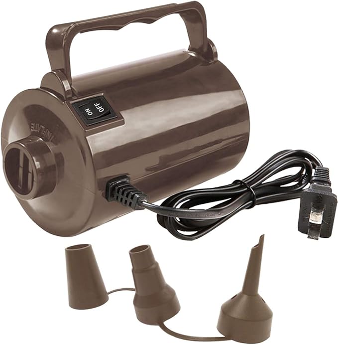 Electric Air Pump for Inflatable Pool Toys - High Power Quick-Fill Air Mattress Inflator Deflator Pump for Pool Float Raft Airbed with 3 Nozzles, 320W, 110V AC, 1.6PSI, Air Flow 26CFM