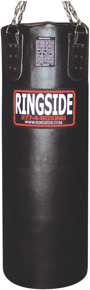 Ringside 100 lb. (Filled) Leather Boxing Punching Heavy Bag Workout Gym Equipment for MMA Muay Thai Kickboxing Training