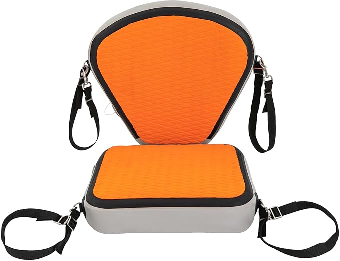 Inflatable Kayak Seat, Universal Paddle Board Seat, Thicken Seat Cushion, Back Support Adjustable, for Surfboard Kayak Canoe Marine (Orange)