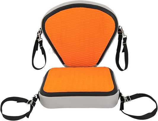 Inflatable Kayak Seat, Universal Paddle Board Seat, Thicken Seat Cushion, Back Support Adjustable, for Surfboard Kayak Canoe Marine (Orange)