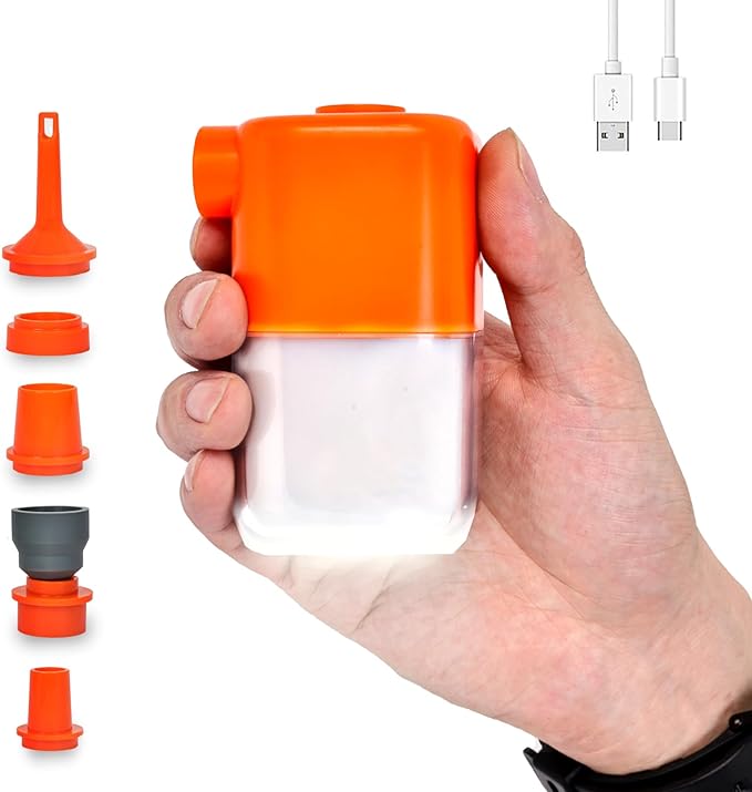 Portable Air Pump for Inflatables,Electric Air Pump with 3600mAh 4.5KPa & Camping Light,Mini Electric Air Pump with Inflate Deflate for Air Mattresses, Pool Floats,Vacuum Storage Bags,Camping Gear