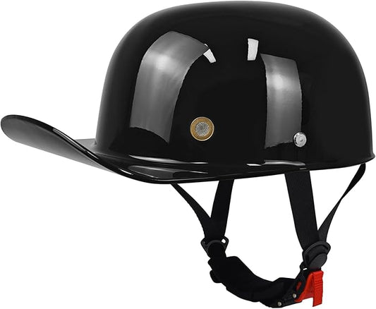 Adult Unisex Black Half Motorcycle Helmet, DOT Approved, for Chopper Moped Scooter Motorbike Electric