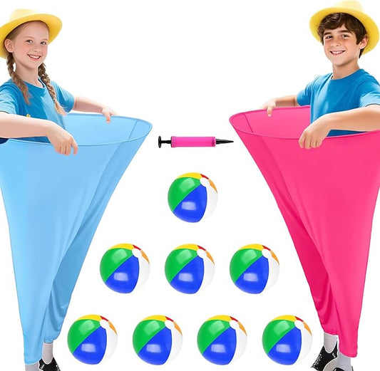 Granny Pants Yard Game Freaky Party Games Pants with Bouncy Balls and Air Pump Oversized Granny Pants Outdoor Game for Adults and Family Interactive Throwing Game for Group Gatherings