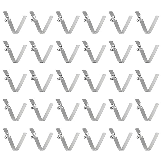 HARFINGTON 30pcs Single Button Kayak Paddle Snap Spring Clip 3x5x22mm 65Mn Spring Steel V-Shaped Hollow Lift Telescopic Locking Tube Pole Clips for Tent Umbrella Camping
