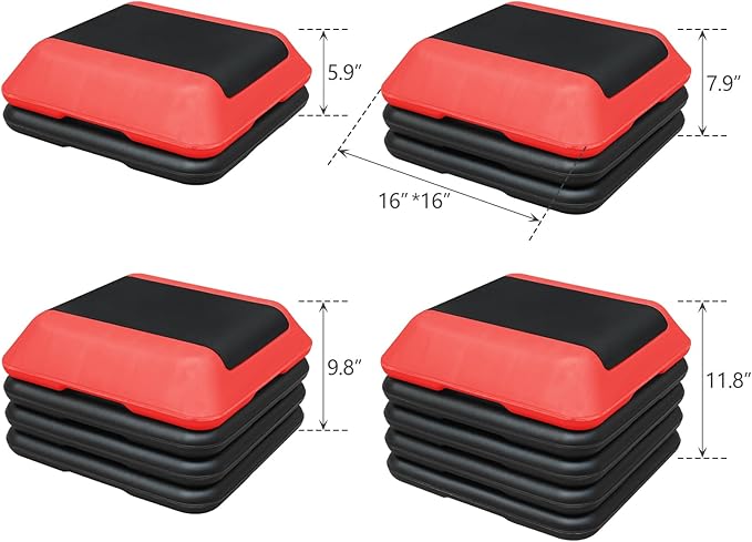 Adjustable Aerobics Step Platform - 30cm Stepper Trainer Platform with 5 Height Settings!