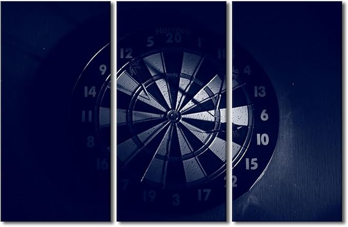 Canvas Art Rustic Home Decor Dart Plate House Decorations for Living Room Sports Theme Wall Art Painting Picture Canvas Wall Art 3 Panels Modern Artwork Framed Gallery-wrapped Ready to Hang(40"Wx60"H)