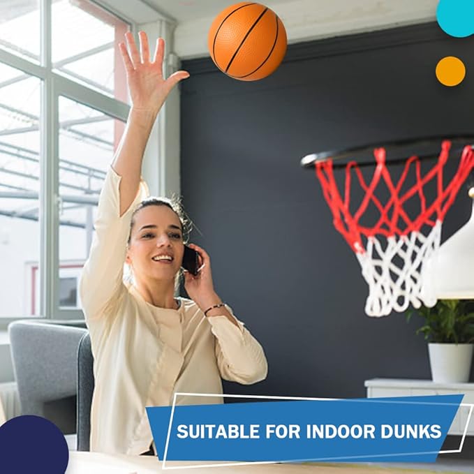Dilabnba 8" Mini Rubber Replacement Basketballs for Basketball Hoop/Pool, Toddler Soft Beach Bouncy Ball Sports Party Game for Kids Adults, Junior Balls Indoor & Outdoor Arcades & Games (4PCS)