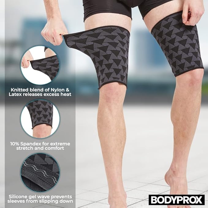 Thigh Compression Sleeve(1 Pair), Hamstring Compression Sleeve for Men and Women