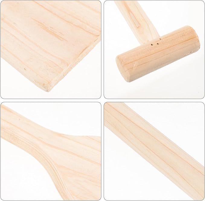 jojofuny Sustainable Wood Paddle Boat 19.5 Inches Kayaking Boating Canoeing Oar Paddle Grips for Boys and Girls Adults