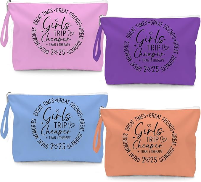 Fokongna 4PCS Girls Trip Gifts Wet Bag Wet Dry Bag Beach Bags Favors for Swimsuit Toiletry Bags Travel Essentials For Women, For Beach Travel Gym Swimsuit Dirty Diaper