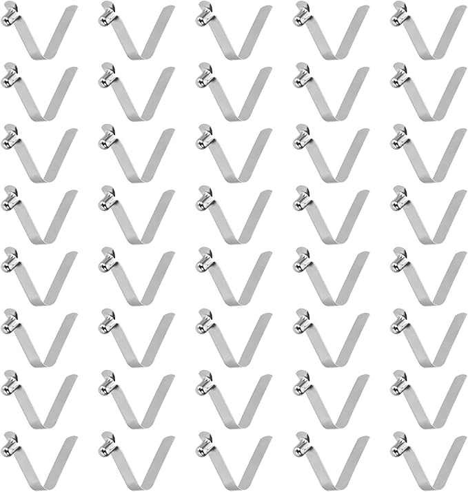 HARFINGTON Single Button Kayak Paddle Snap Spring Clip Spring Steel V-Shaped Hollow Lift Telescopic Locking Tube Pole Clips for Tent Camping