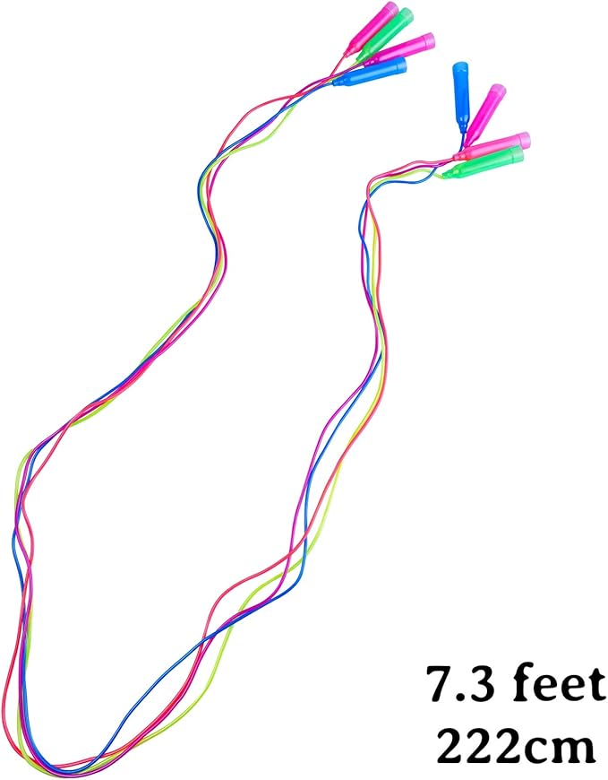 Elcoho 15 Pack Colorful Kids Jump Rope Set Adjustable Plastic Kids Jump Rope Skipping Rope Outdoor Jump Ropes Great Party Favor