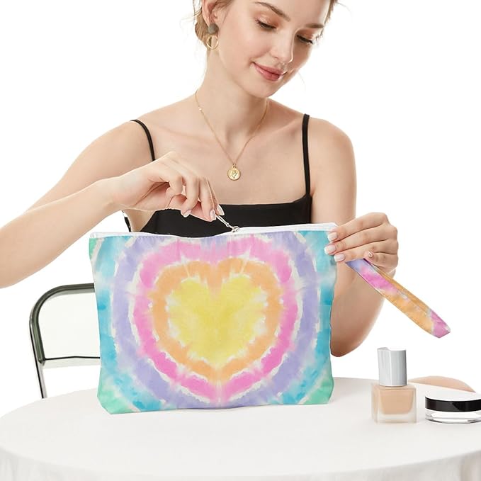 Fokongna Travel Makeup Bag - Zipper Pouch for Women, Sister, Friends - Beach, Pool, Yoga, Gym Clothes, Diapers - Ocean, Sea, Shells, Starfish
