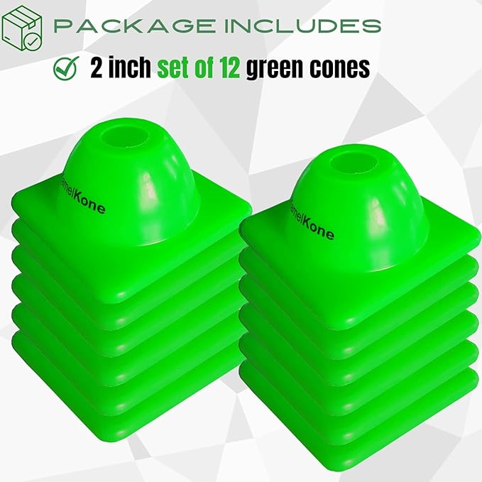 2 inches Heavy Duty Agility Training Cones for Sports & Kids Coaching, Field Markers for Motorcycle, Bikes, Traffic, Basketball, Soccer Drills, Durable, Multipurpose, Adjustable