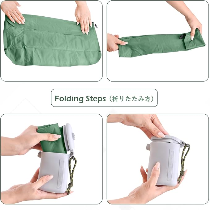 TRIWONDER Ultralight Inflatable Seat Cushion Seat Pad with Air Pump, Easy to Inflate & Deflate Compact Air Pad with Storage Bag for Camping Fishing Office Airplane Stadium Car (Green with Pump)