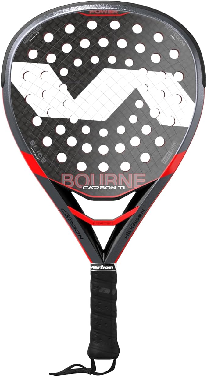 Padel Racket Bourne Carbon Ti, Diamond Hybrid Shape for Advanced Power & Control with Hexaforce & Softcolor EVA Core