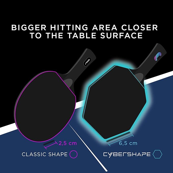 Stiga Cybershape Carbon CWT Table Tennis Blade with Custom Weight Technology I Superior Control, Enhanced Grip for Offensive Play