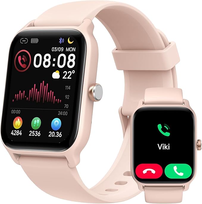 Tensky Smart Watch for Women Android & iPhone, Alexa Built-in, 1.8" Fitness Tracker with Answer/Make Call, IP68 Waterproof/SpO2/Heart Rate/Sleep/Monitor, Activity Tracker for 100+Sport Modes