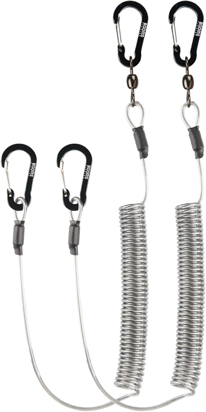 Booms Fishing T02 Fishing Pole Tether, Kayak Paddle Leash, Paddle Board Fishing Accessories, Heavy Duty Fishing Lanyard for Fishing Tools/Rods/Paddles