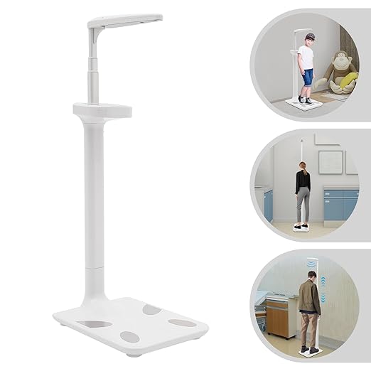 Professional Ultrasonic Medical Scale w/LCD Display Digital Physician Scale Height and Weight Scale for Measuring BMI Body Fat Muscle Calories and More