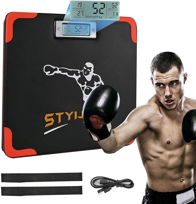 Punch Force Tester, Upgrade Version Wall Boxing Punching Pad, Automated Screen System Wall Punching Pad for Athletes and Beginners, No Brilling, Easy to Install.