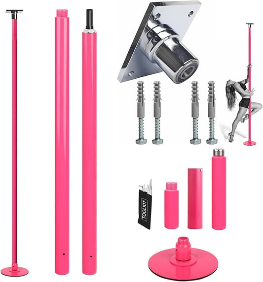 PRIOR FITNESS Permanent Fixed Dance Pole Kit, Professional 45mm Spinning & Static Dancing Pole Heavy-Duty Steel Pole Dance for Home, Adjustable Height Excellent for Home Exercise Studio Club Gym