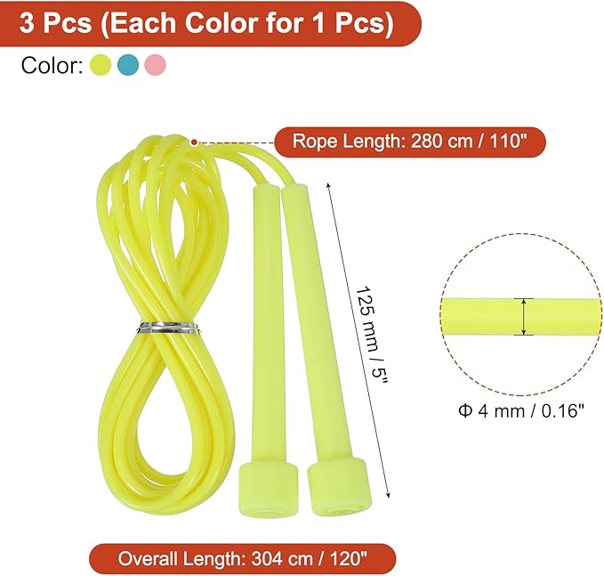 PATIKIL Jump Rope PVC, Adjustable Speed Skipping Ropes Tangle-Free Exercise Equipment for Workout Women Men