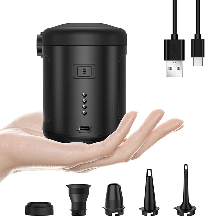 Portable Electric air Pump,Type-c Charging,Inflate Deflate for Pool Floats, Air Bed, Air Mattress Swimming Ring, Vacuum Storage Bags
