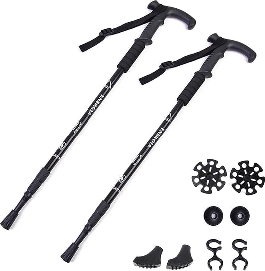 ThreeH Walking Sticks Lightweight Trekking Poles T Anti-Slip Handle Design Adjustable Walking Cane for Travel Hiking Climbing Senior Men Women