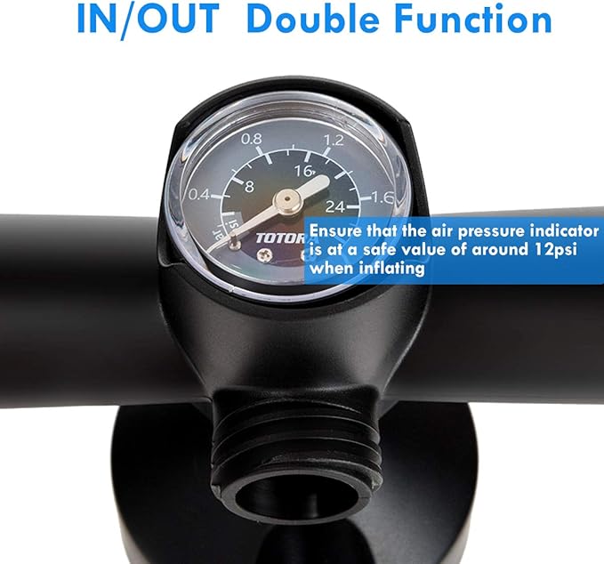 Goplus Double Action Hand Pump with Pressure Gauge for Inflatable Boat SUP