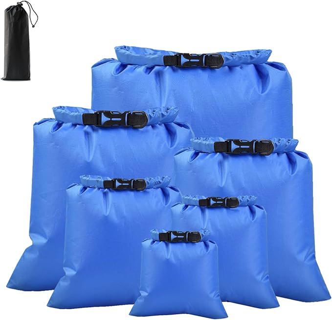 6PCS Dry Bags Waterproof, Lightweight Dry Bags for Kayaking Waterproof，Outdoor Waterproof Bag for Kayaking Hiking Boating Camping