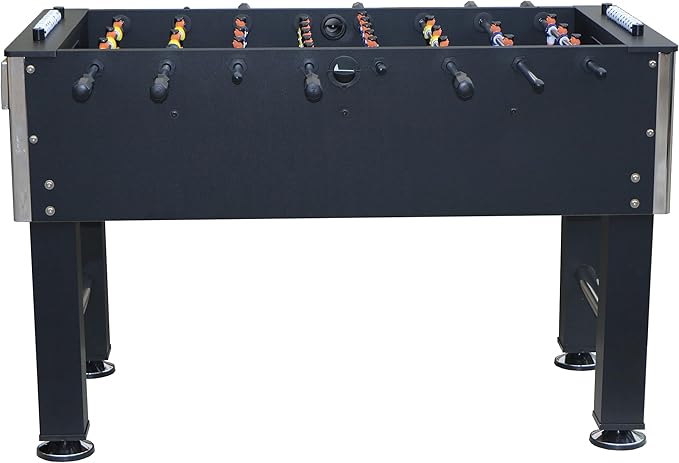  ﻿ 55'' Foosball Table, Home Arcade Table Soccer with Adjustable Legs&Heavy-Duty Bracket | Equipped with 4 Balls+2 Cup Holders | Multifunctional Football Table for Home Bar and Game Room