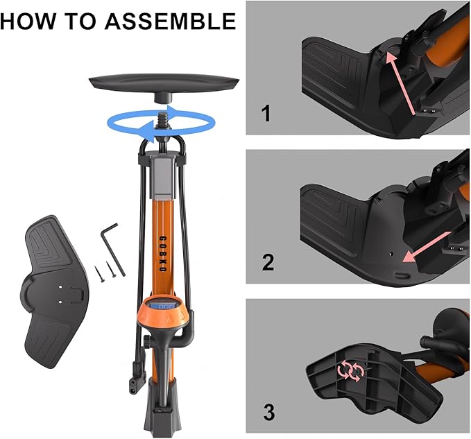 GOBKO Bike Pump with Gauge,Bicycle Floor Pump for Presta and Schrader Valves Bike Tire Pumps Inflator High Pressure 160PSI & 11BAR Portable Air Pump for Road Bike Car MTB Sports Balls