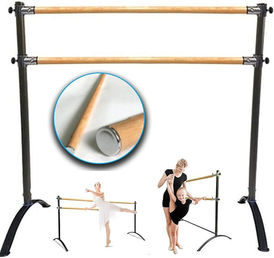 Ballet Barre Portable for Home or Studio, Height Adjustable Bar for Stretch, Pilates, Dance or Active Workouts, Single or Double Bar, Kids and Adults