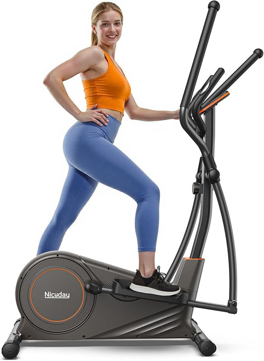 Niceday Elliptical Machine, Elliptical Exercise Machine for Home with Hyper-Quiet Magnetic Driving System, Elliptical Trainer with 15.5IN-20IN Stride, 16 Resistance Levels, 500LBS Loading Capacity